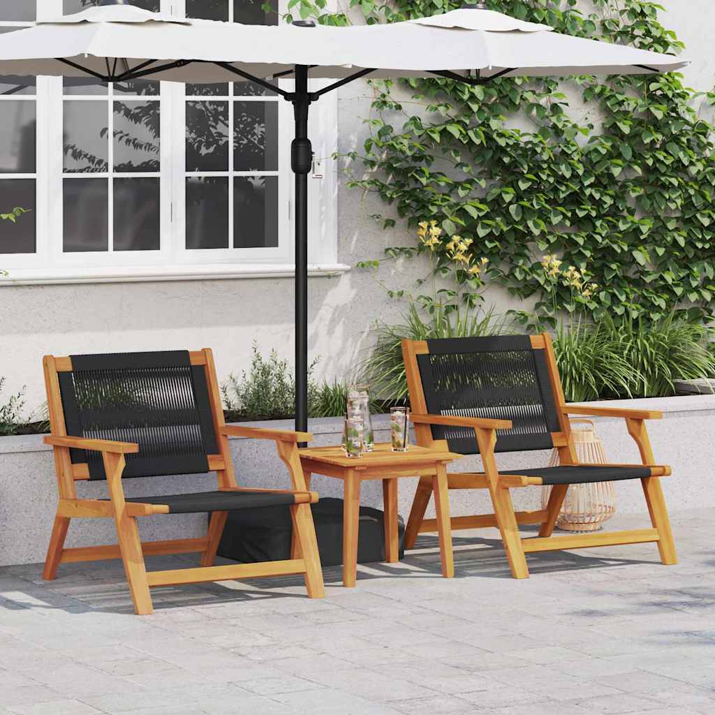Tuinmeubelen 2 pcs Zwart 67 x 76 x 73 cm Massief Acaciahout is nu te koop bij PeponiXL, paradijselijk wonen!
