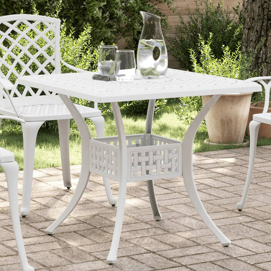 Tuintafel 80x80x75 cm gietaluminium wit is nu te koop bij PeponiXL, paradijselijk wonen!