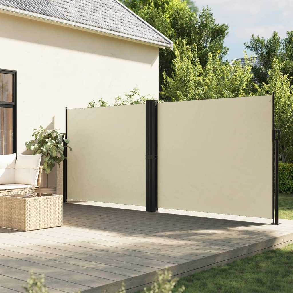 Windscherm uittrekbaar 160x1000 cm crèmekleurig is nu te koop bij PeponiXL, paradijselijk wonen!