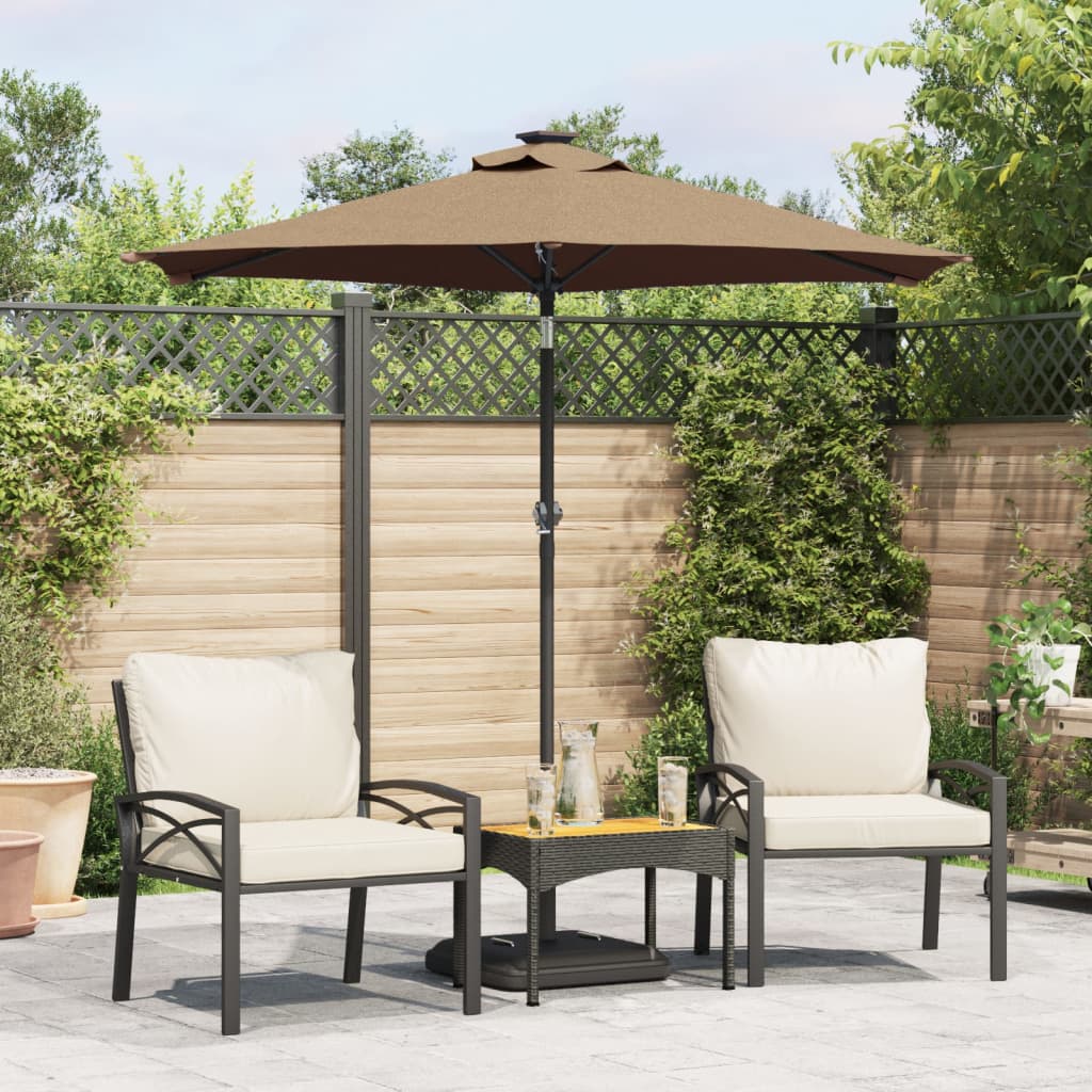 Parasol met stalen paal 225x225x212 cm taupe is nu te koop bij PeponiXL, paradijselijk wonen!