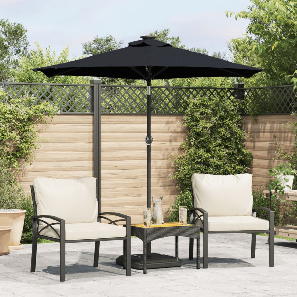 Parasol met stalen paal 225x225x212 cm zwart is nu te koop bij PeponiXL, paradijselijk wonen!