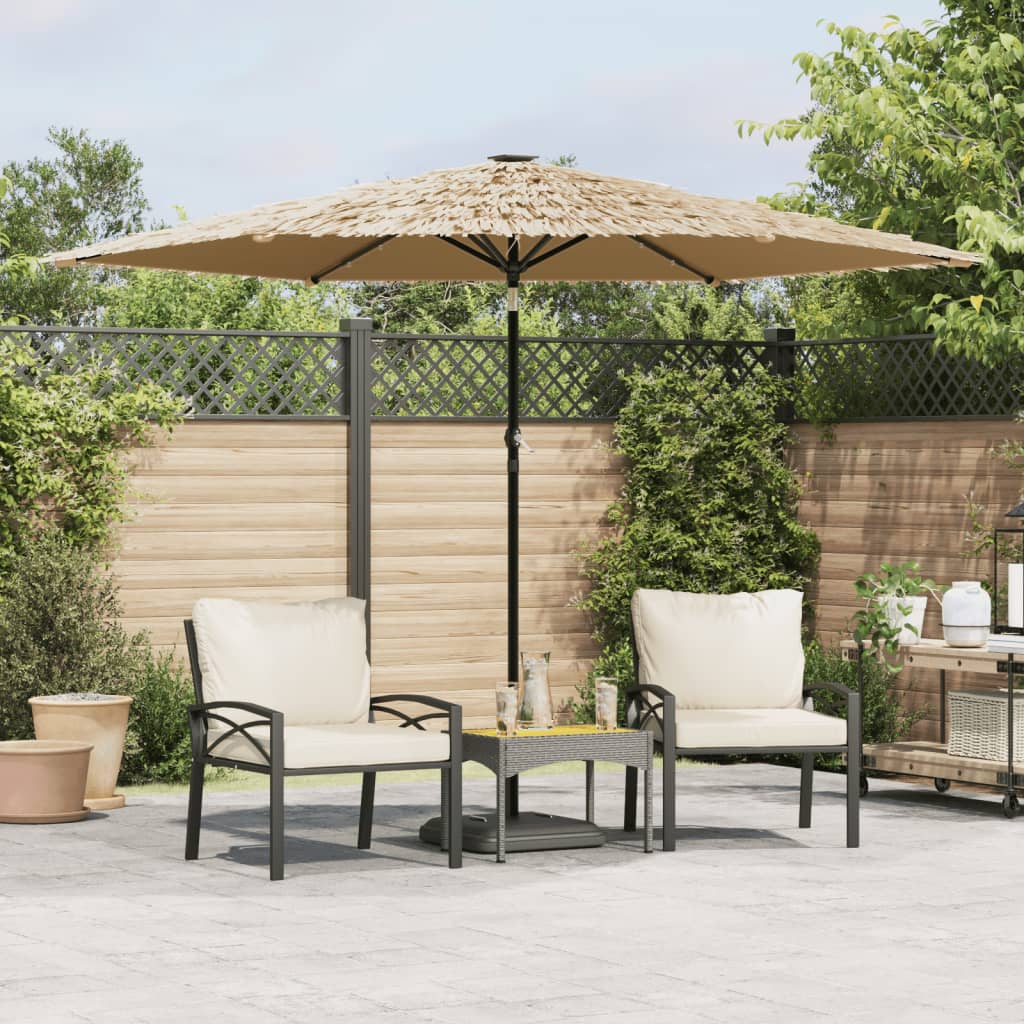 Parasol met LED's en stalen paal 288x288x225 cm bruin is nu te koop bij PeponiXL, paradijselijk wonen!