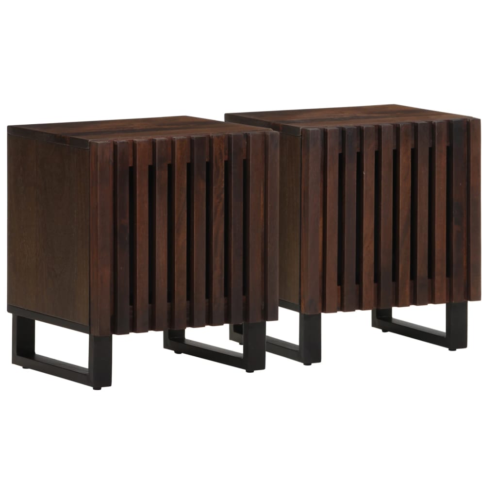 Nachtkastjes 2 st 40x34x46 cm massief mangohout is nu te koop bij PeponiXL, paradijselijk wonen!