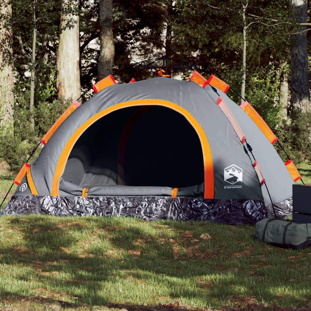Tent 4-persoons snelontgrendeling grijs en oranje is nu te koop bij PeponiXL, paradijselijk wonen!