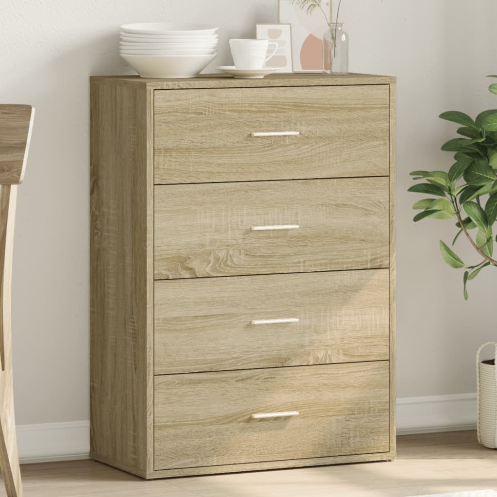 Dressoir 60x31x84 cm bewerkt hout sonoma eikenkleurig is nu te koop bij PeponiXL, paradijselijk wonen!
