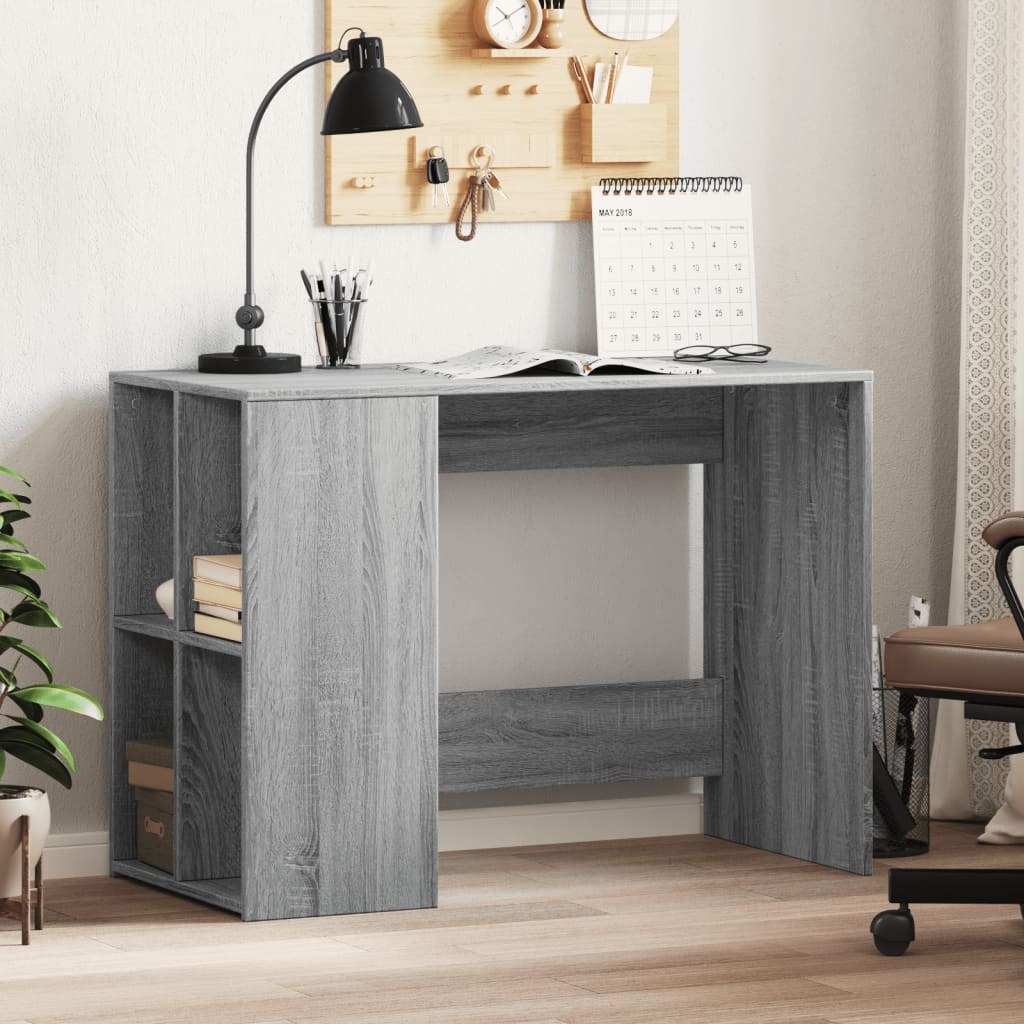 Bureau 102x50x75 cm bewerkt hout grijs sonoma eikenkleurig is nu te koop bij PeponiXL, paradijselijk wonen!