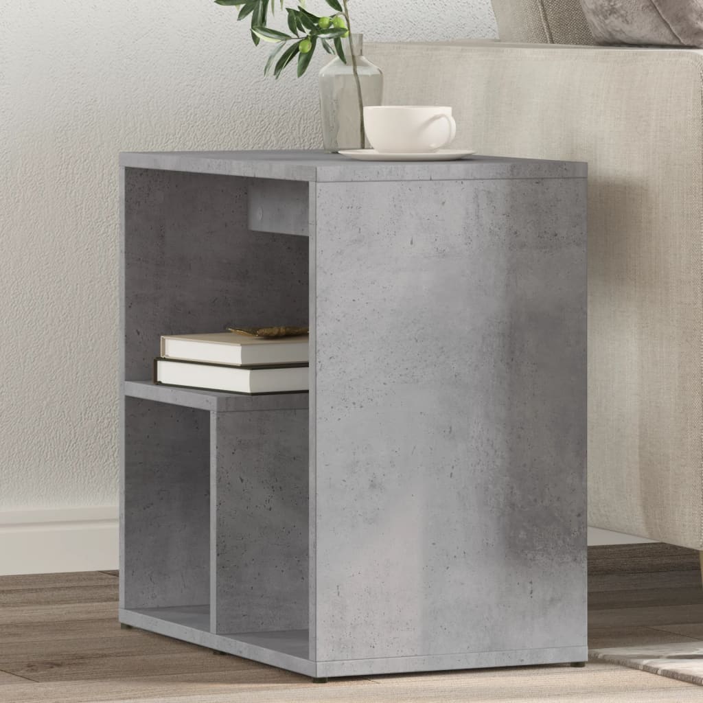 Bijzettafels 2 st 50x30x50 cm bewerkt hout betongrijs is nu te koop bij PeponiXL, paradijselijk wonen!