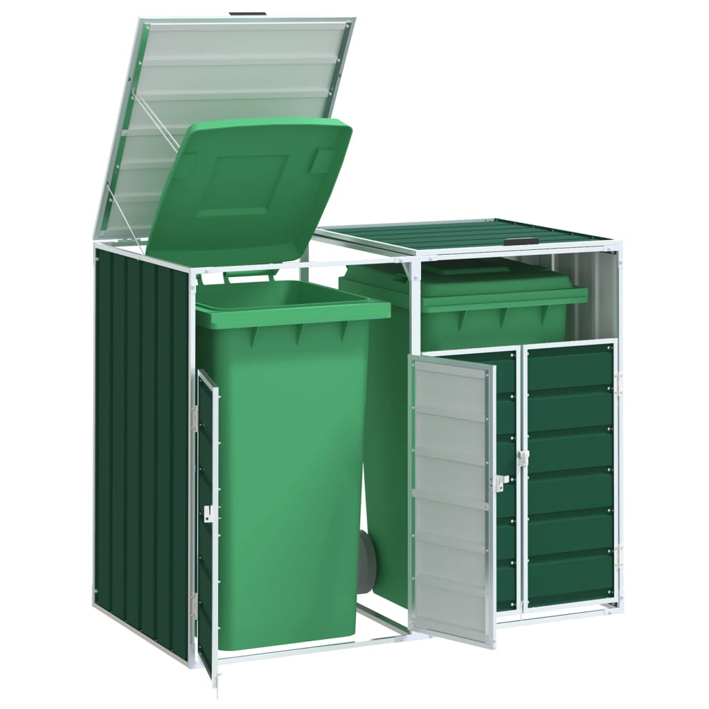 Containerberging voor 2 containers 144x81x113 cm staal groen is nu te koop bij PeponiXL, paradijselijk wonen!