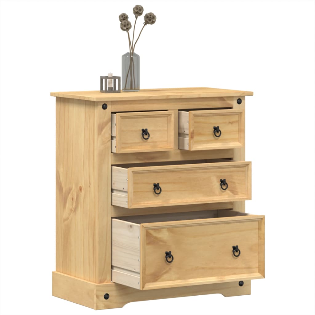 Ladekast Corona 80x43x91 cm massief grenenhout is nu te koop bij PeponiXL, paradijselijk wonen!