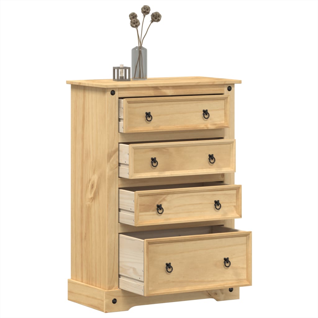 Ladekast Corona 80x43x114 cm massief grenenhout is nu te koop bij PeponiXL, paradijselijk wonen!