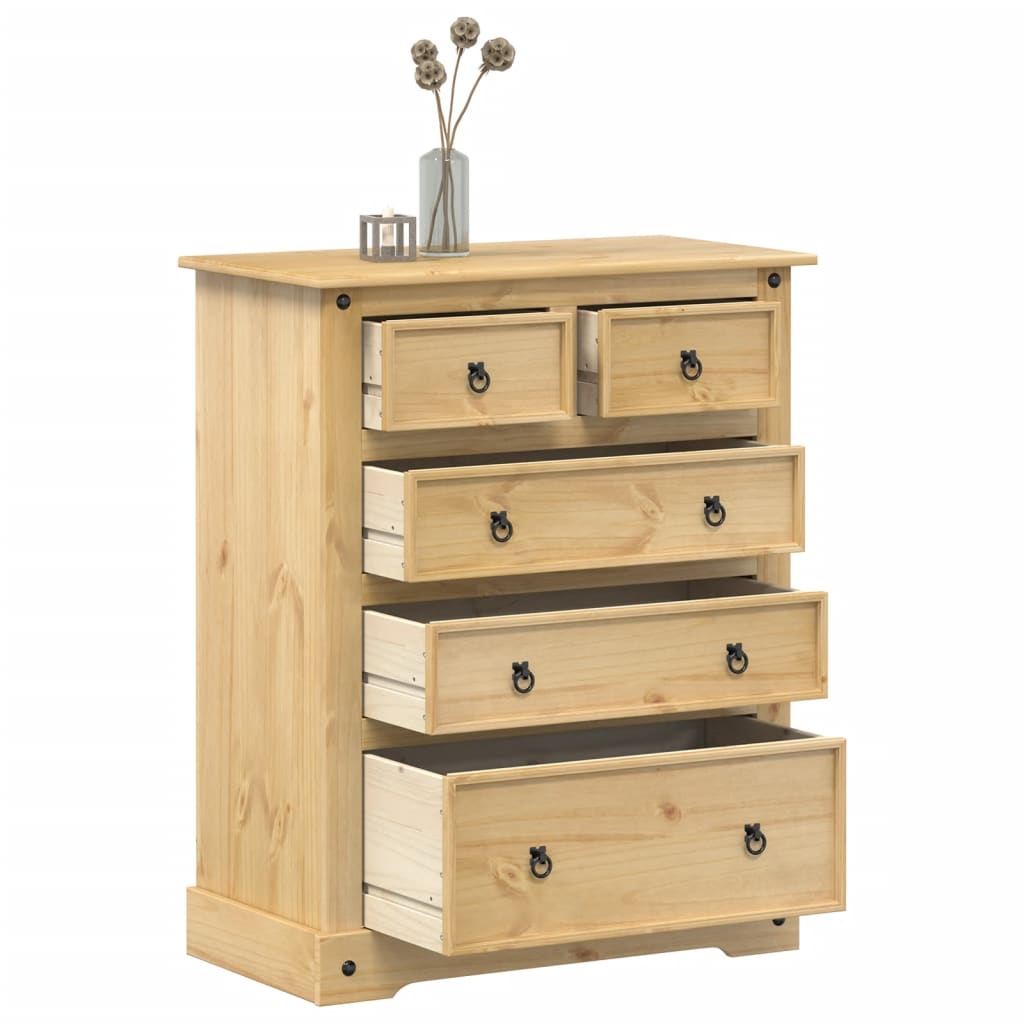 Ladekast Corona 92x48x114 cm massief grenenhout is nu te koop bij PeponiXL, paradijselijk wonen!