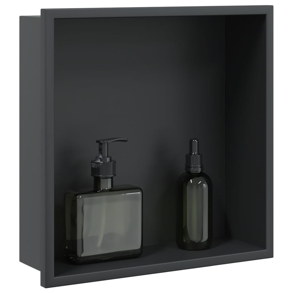Douchenis 32x32x9 cm roestvrijstaal matzwart is nu te koop bij PeponiXL, paradijselijk wonen!