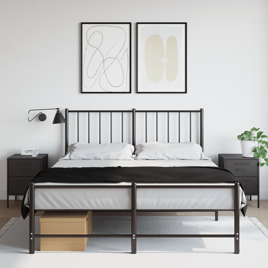 Nachtkastjes 2 st 36x39x50,5 cm staal zwart is nu te koop bij PeponiXL, paradijselijk wonen!