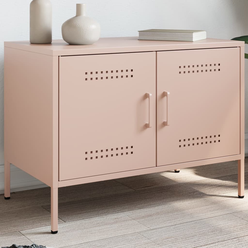Tv-meubel 68x39x50,5 cm staal roze is nu te koop bij PeponiXL, paradijselijk wonen!