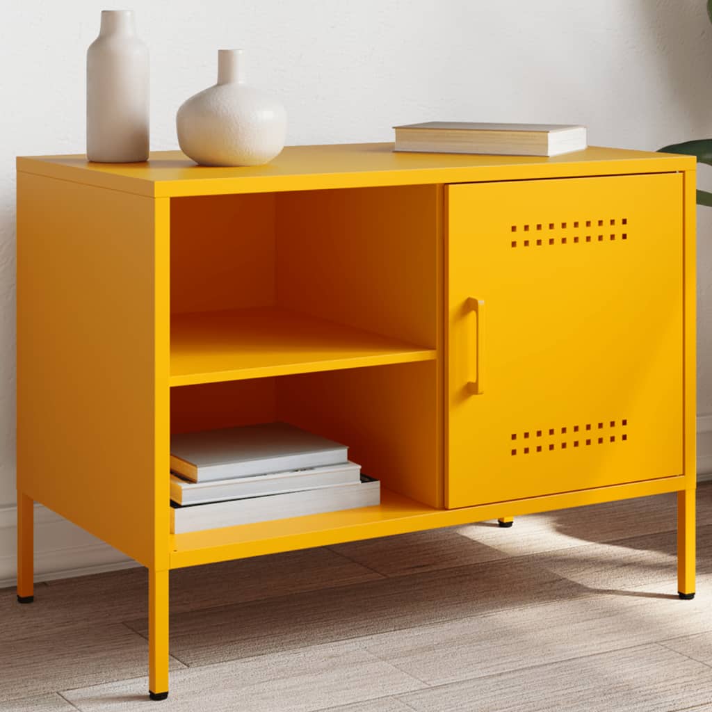 Tv-meubel 68x39x50,5 cm staal mosterdgeel is nu te koop bij PeponiXL, paradijselijk wonen!
