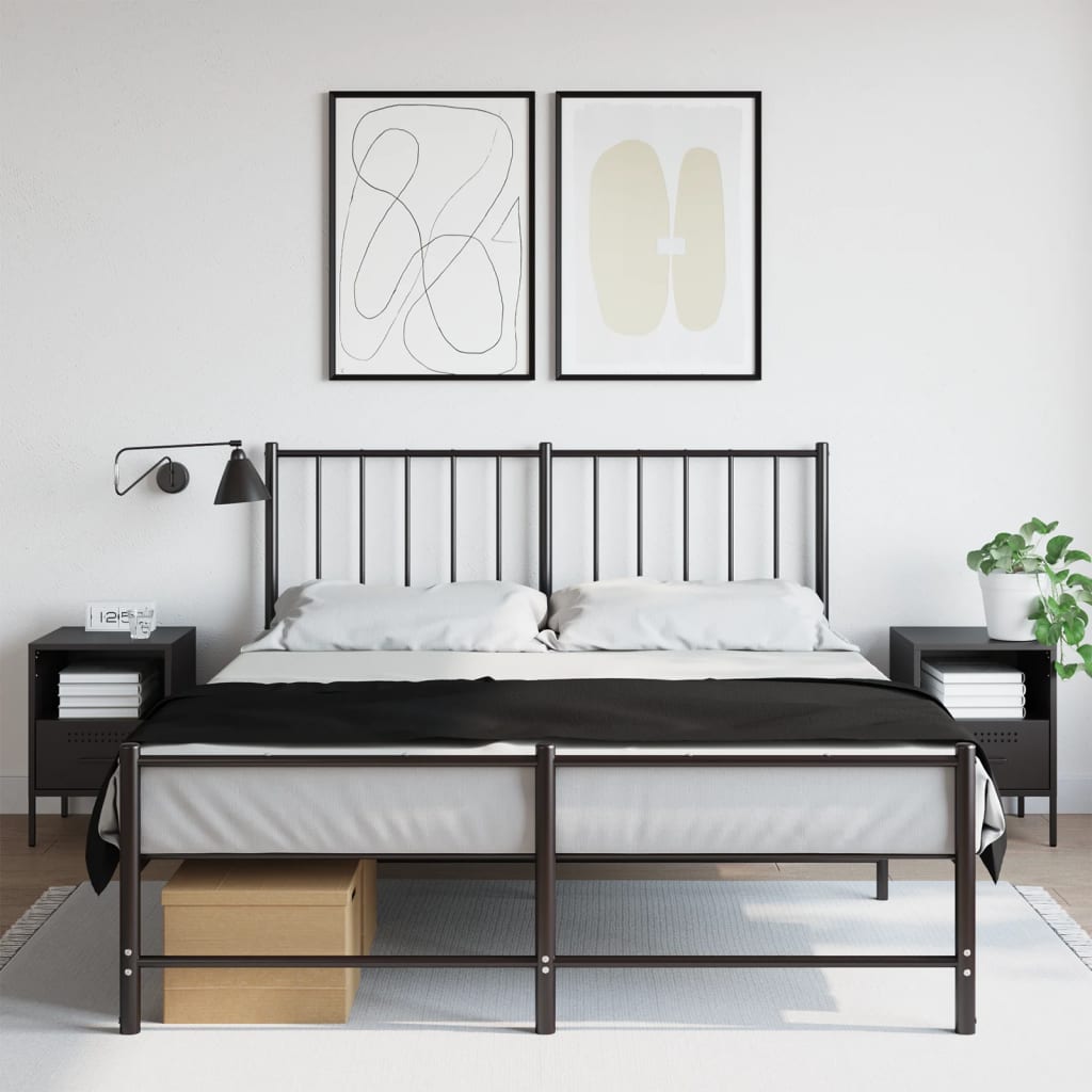 Nachtkastjes 2 st 36x39x50,5 cm staal zwart is nu te koop bij PeponiXL, paradijselijk wonen!