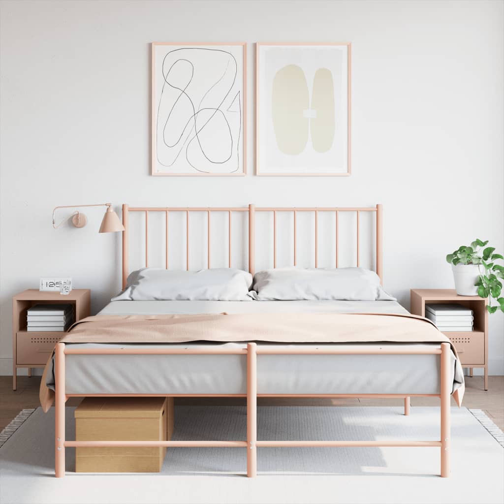 Nachtkastjes 2 st 36x39x50,5 cm staal roze is nu te koop bij PeponiXL, paradijselijk wonen!