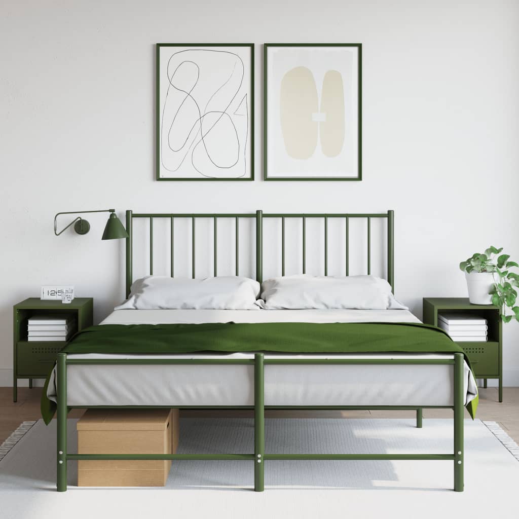 Nachtkastjes 2 st 36x39x50,5 cm staal olijfgroen is nu te koop bij PeponiXL, paradijselijk wonen!