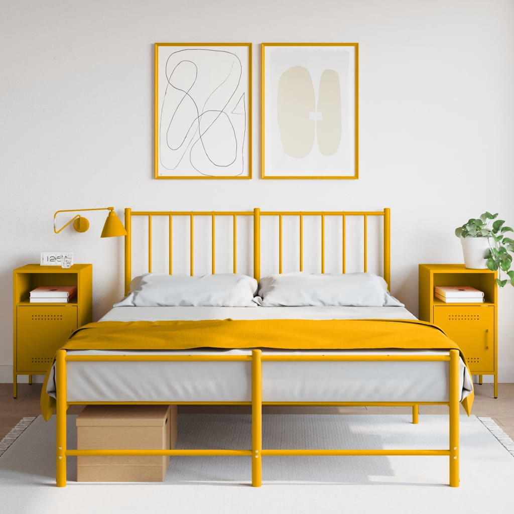 Nachtkastjes 2 st 36x39x68 cm staal mosterdgeel is nu te koop bij PeponiXL, paradijselijk wonen!