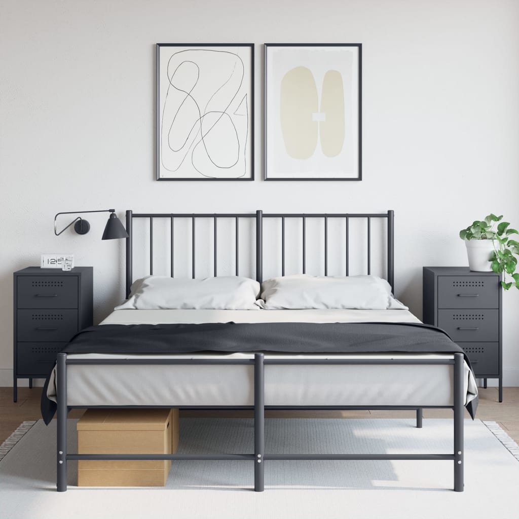 Nachtkastjes 2 st 36x39x68 cm staal antracietkleurig is nu te koop bij PeponiXL, paradijselijk wonen!