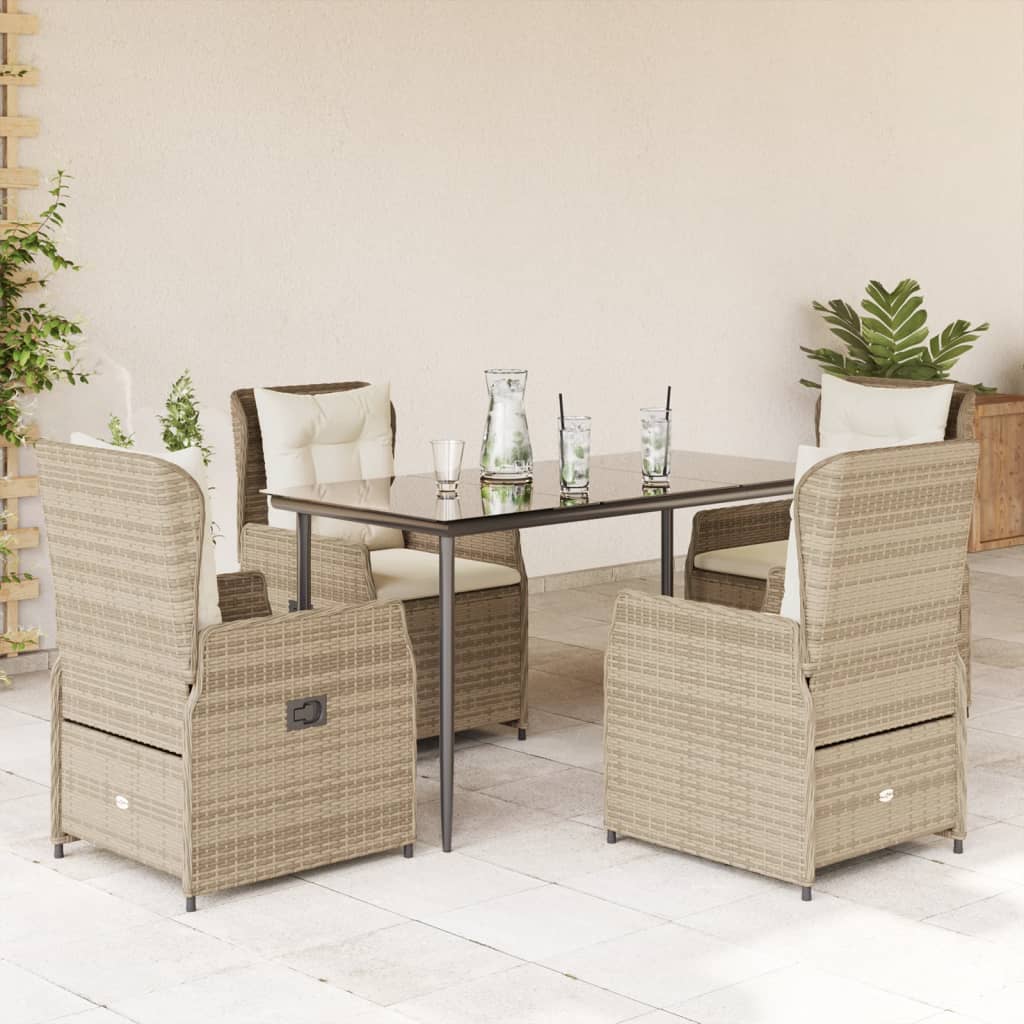5-delige Tuinset met kussens poly rattan beige is nu te koop bij PeponiXL, paradijselijk wonen!