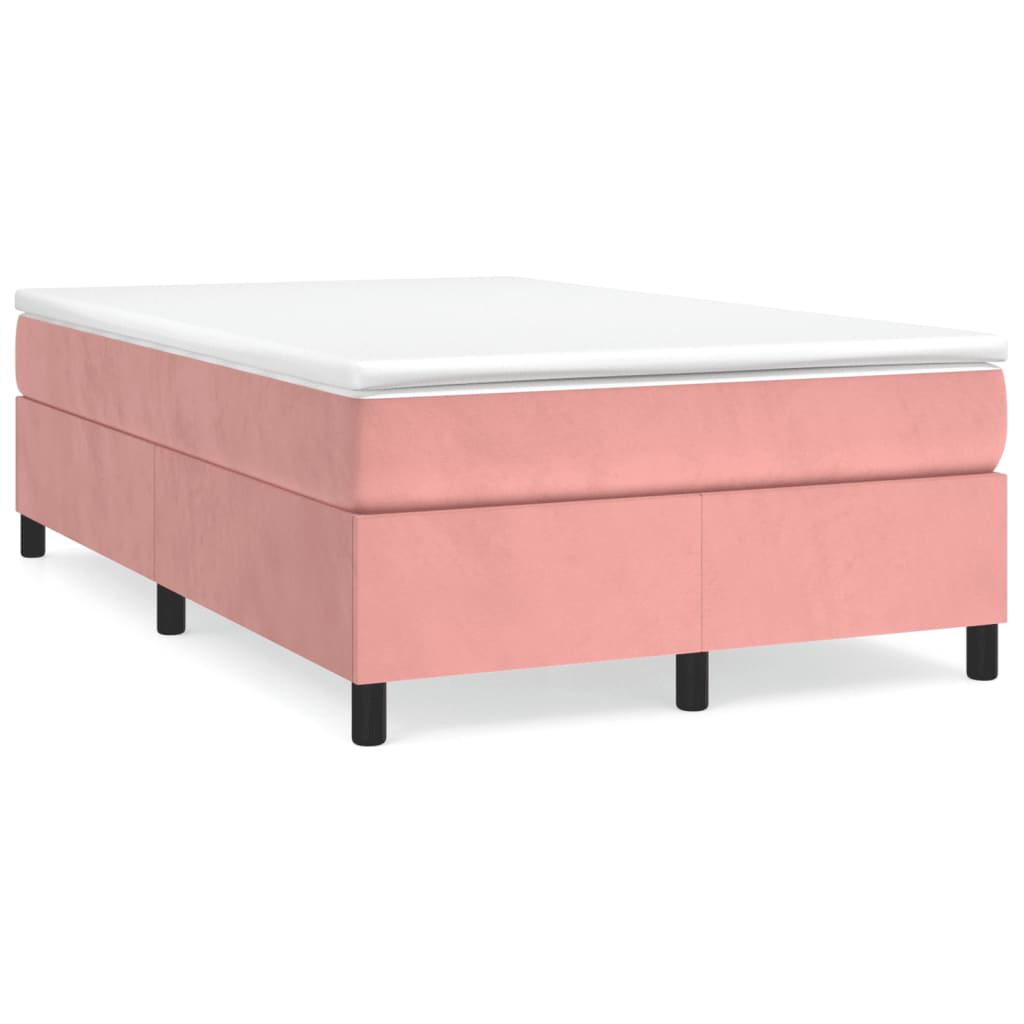 Boxspring met matras fluweel roze 120x190 cm is nu te koop bij PeponiXL, paradijselijk wonen!