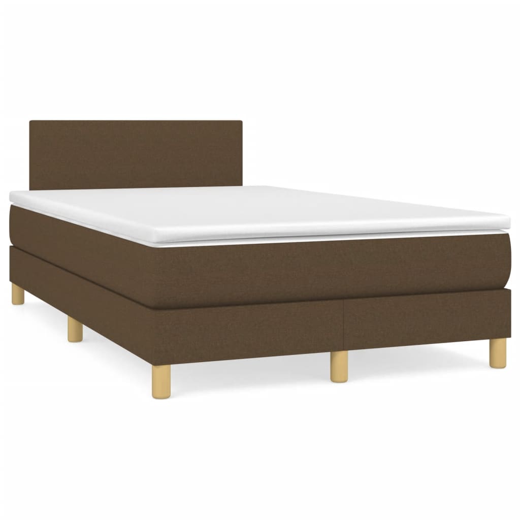Boxspring met matras stof donkerbruin 120x190 cm is nu te koop bij PeponiXL, paradijselijk wonen!