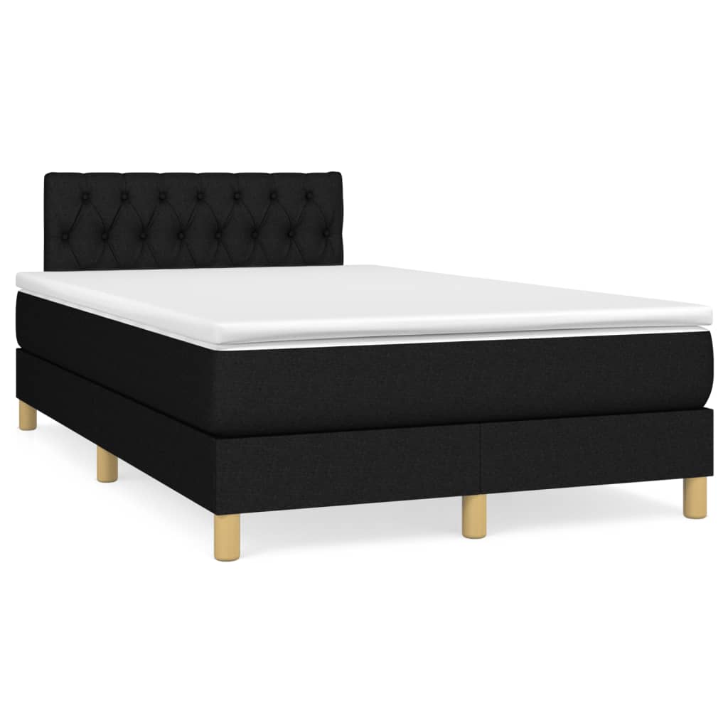 Boxspring met matras stof zwart 120x190 cm is nu te koop bij PeponiXL, paradijselijk wonen!