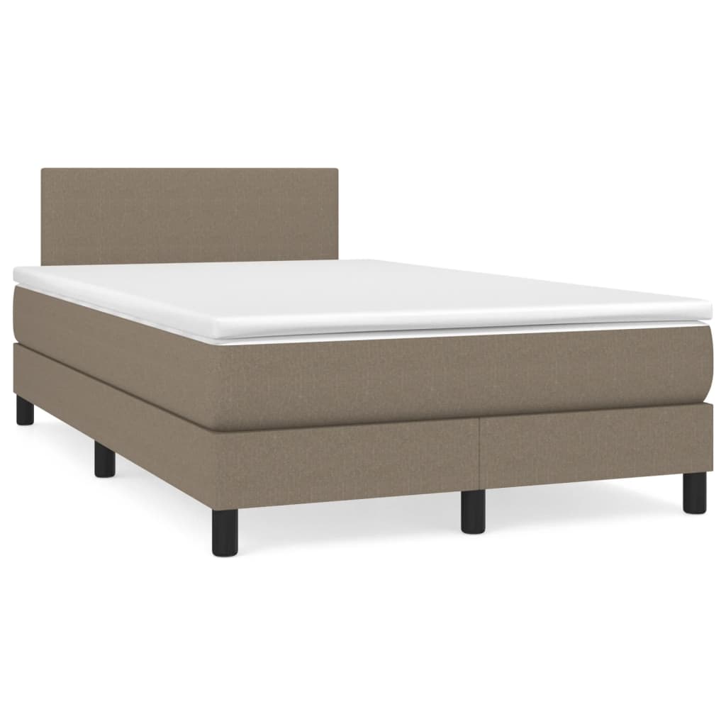 Boxspring met matras en LED stof taupe 120x190 cm is nu te koop bij PeponiXL, paradijselijk wonen!