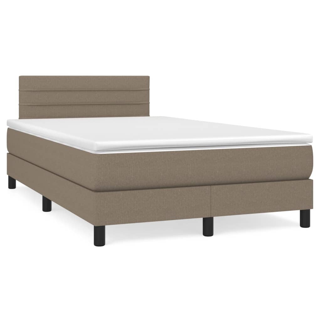 Boxspring met matras en LED stof taupe 120x190 cm is nu te koop bij PeponiXL, paradijselijk wonen!