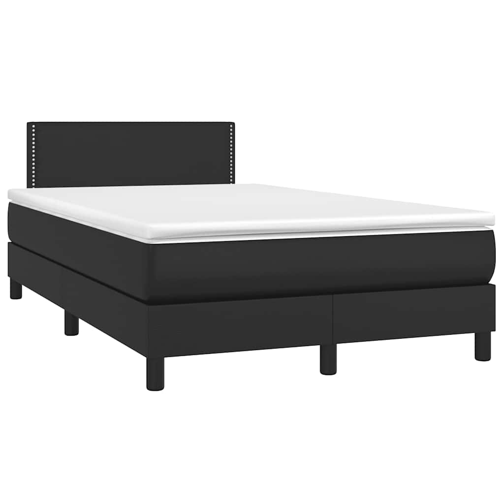 Boxspring met matras en LED kunstleer zwart 120x190 cm is nu te koop bij PeponiXL, paradijselijk wonen!