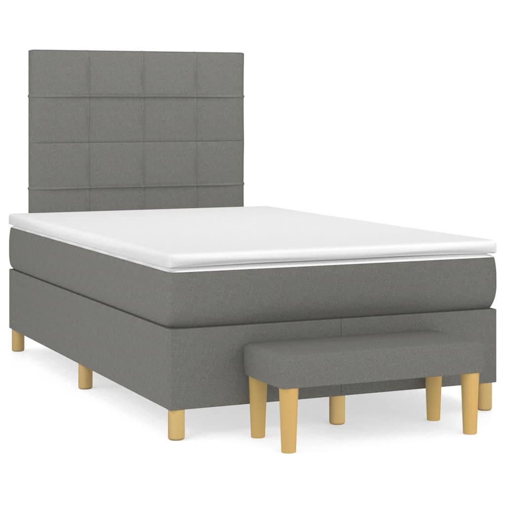 Boxspring met matras stof donkergrijs 120x190 cm is nu te koop bij PeponiXL, paradijselijk wonen!