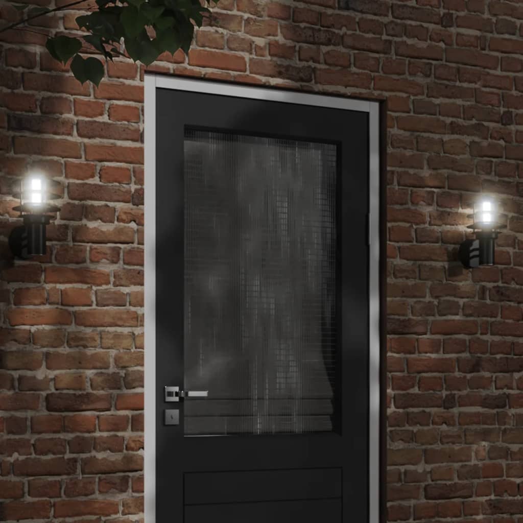 Buitenwandlampen 2 st roestvrij staal zwart is nu te koop bij PeponiXL, paradijselijk wonen!