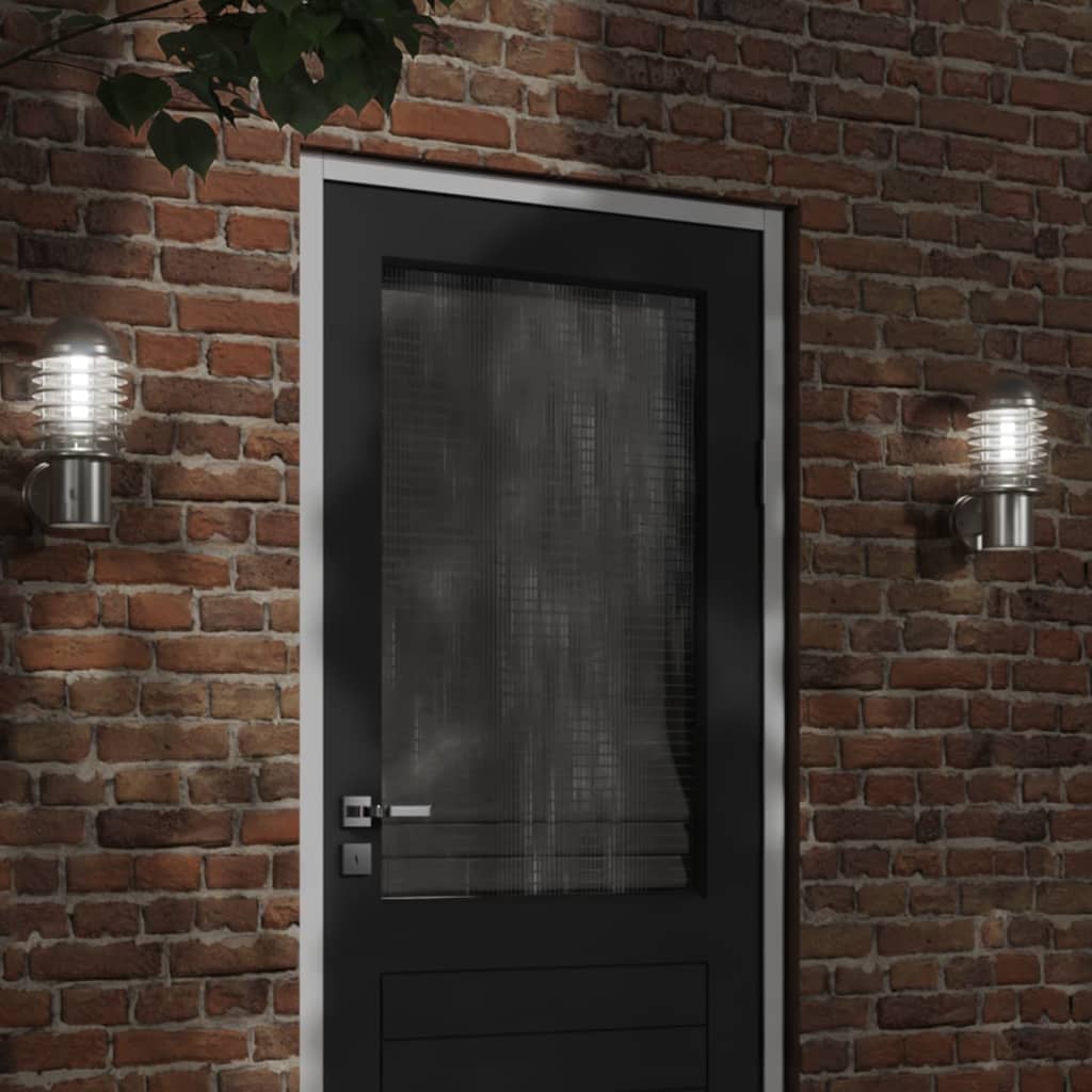 Buitenwandlampen 2 st roestvrij staal zilverkleurig is nu te koop bij PeponiXL, paradijselijk wonen!