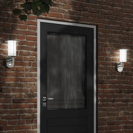 Buitenwandlampen 2 st met sensors roestvrij staal zilverkleurig is nu te koop bij PeponiXL, paradijselijk wonen!