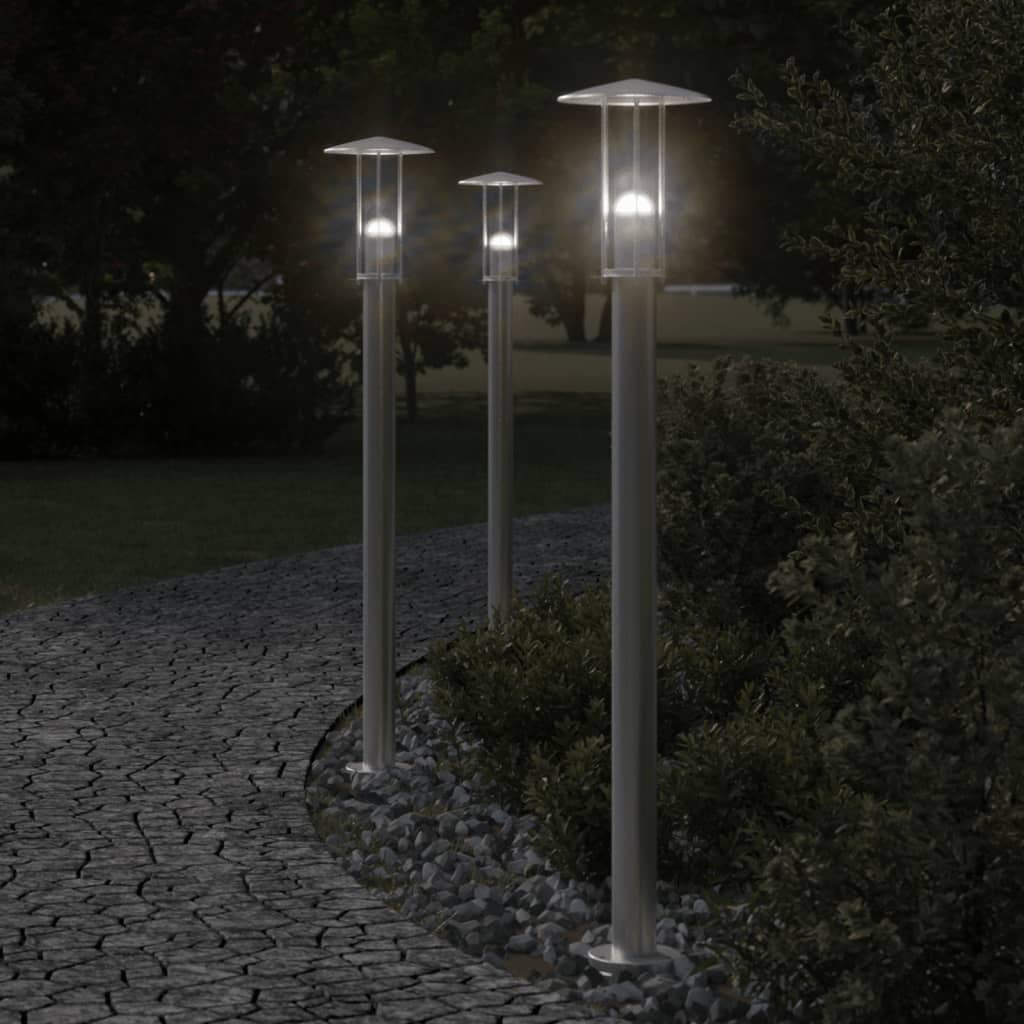 Vloerlamp voor buiten 100 cm roestvrijstaal zilverkleurig is nu te koop bij PeponiXL, paradijselijk wonen!