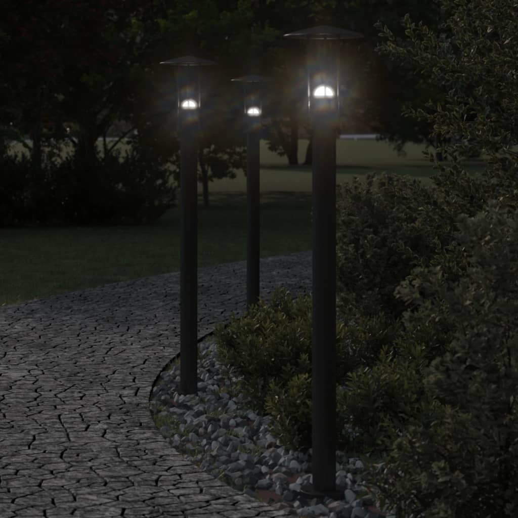 Vloerlamp voor buiten 100 cm roestvrij staal zwart is nu te koop bij PeponiXL, paradijselijk wonen!
