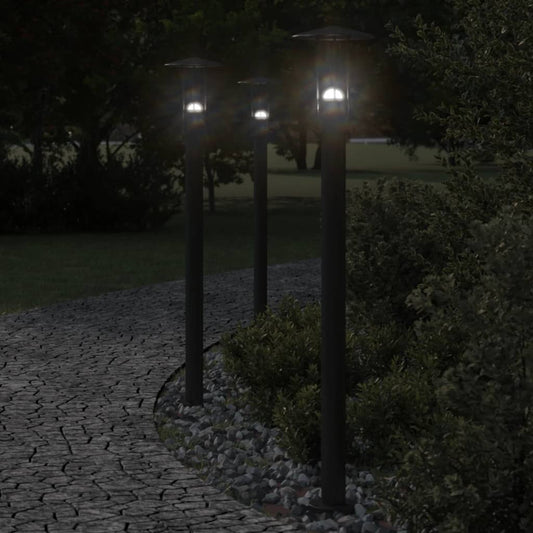 Vloerlamp voor buiten 100 cm roestvrij staal zwart is nu te koop bij PeponiXL, paradijselijk wonen!
