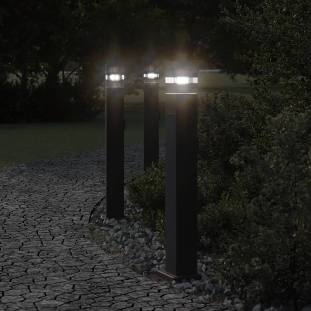 Vloerlamp voor buiten met stopcontact 80 cm aluminium zwart is nu te koop bij PeponiXL, paradijselijk wonen!