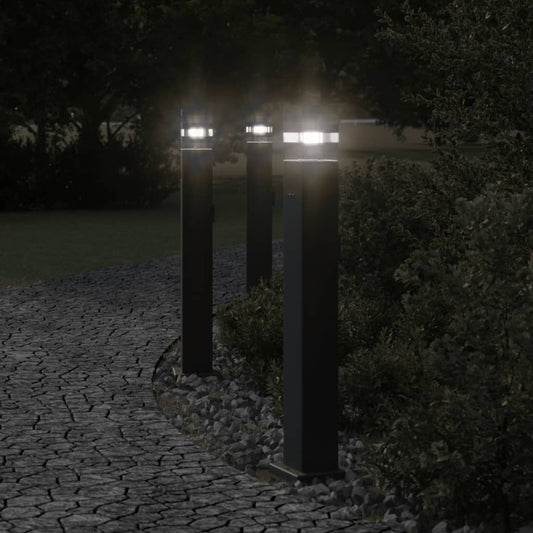 Buitenvloerlampen 3 st met stopcontact 80 cm aluminium zwart is nu te koop bij PeponiXL, paradijselijk wonen!