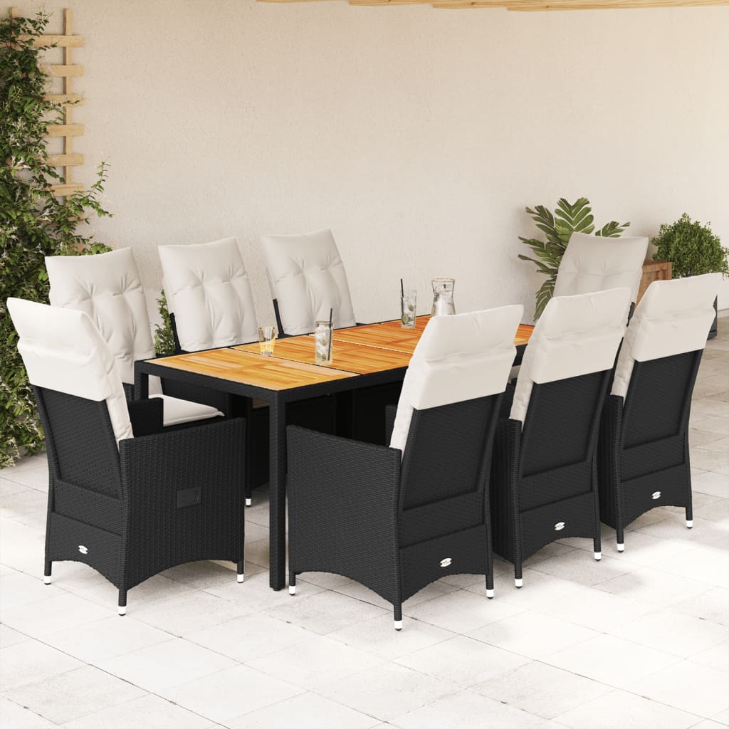 9-delige Tuinset poly rattan zwart is nu te koop bij PeponiXL, paradijselijk wonen!