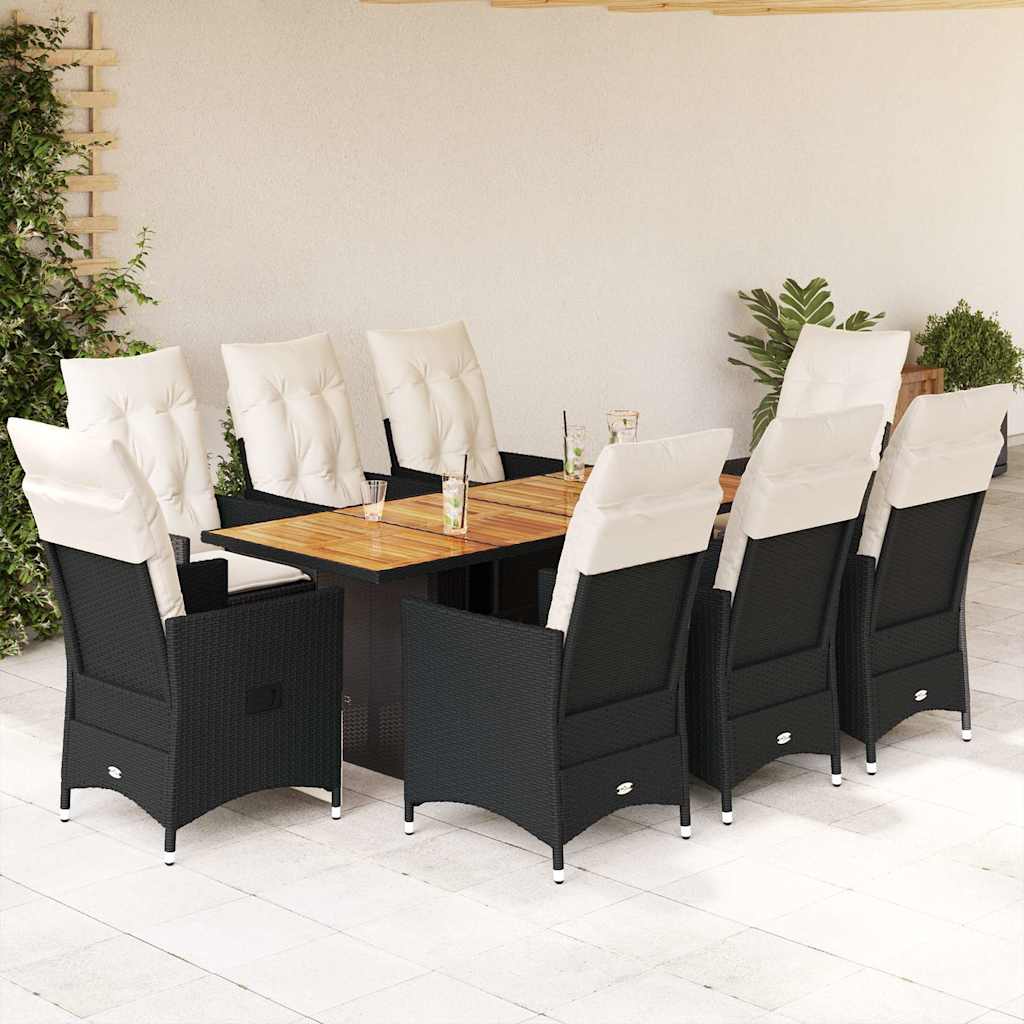 9-delige Tuinset poly rattan zwart is nu te koop bij PeponiXL, paradijselijk wonen!
