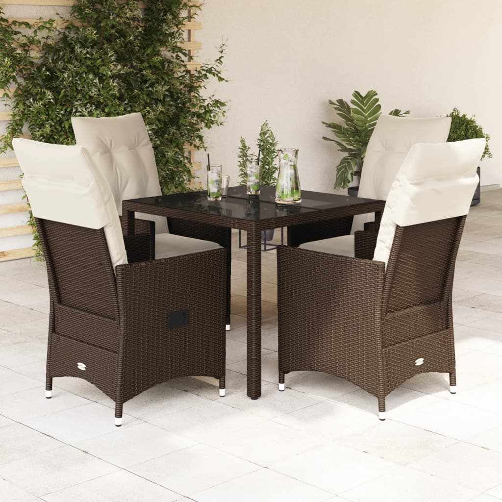 5-delige Tuinset met kussens poly rattan bruin is nu te koop bij PeponiXL, paradijselijk wonen!