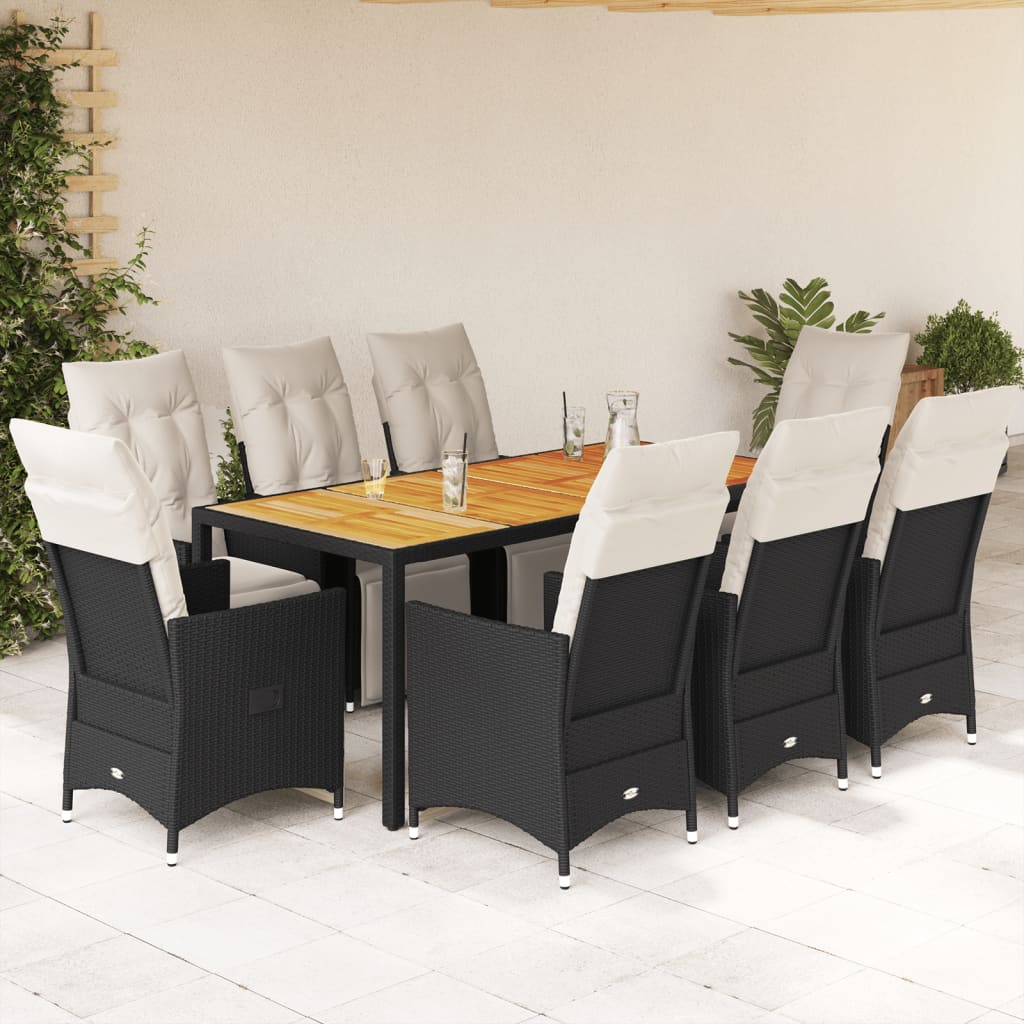 9-delige Tuinset poly rattan zwart is nu te koop bij PeponiXL, paradijselijk wonen!