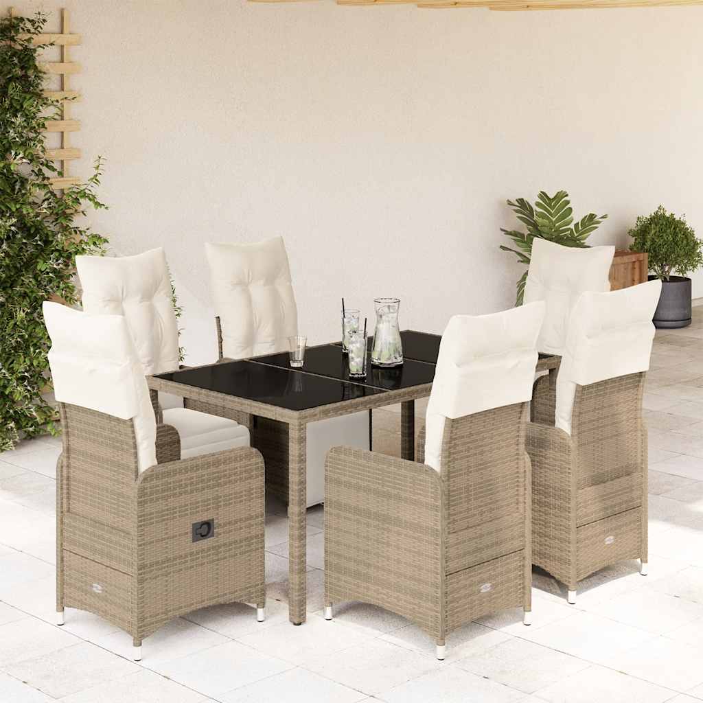 7-delige Bistroset met kussens poly rattan bruin is nu te koop bij PeponiXL, paradijselijk wonen!