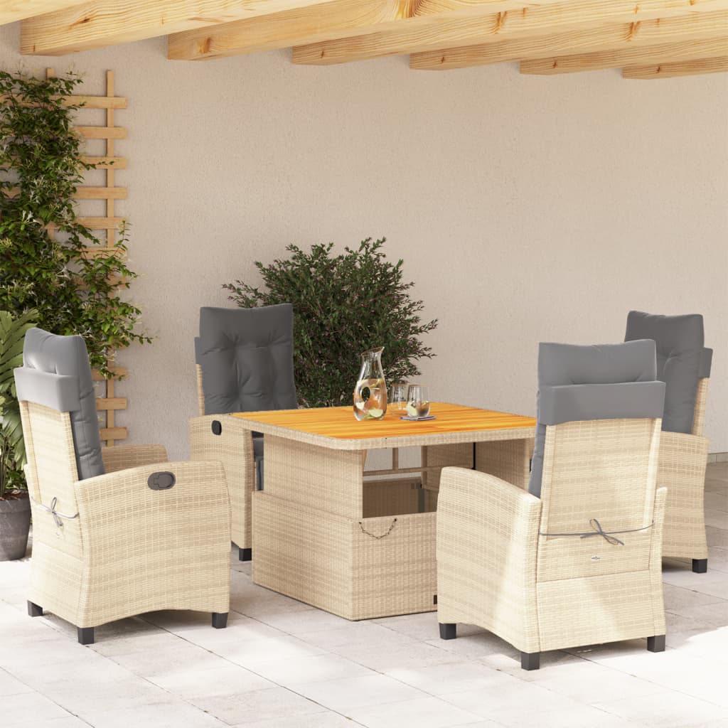 5-delige Tuinset met kussens poly rattan beige is nu te koop bij PeponiXL, paradijselijk wonen!
