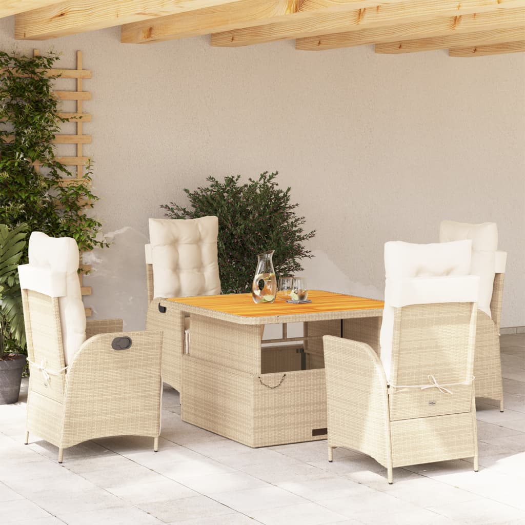 5-delige Tuinset met kussens poly rattan beige is nu te koop bij PeponiXL, paradijselijk wonen!