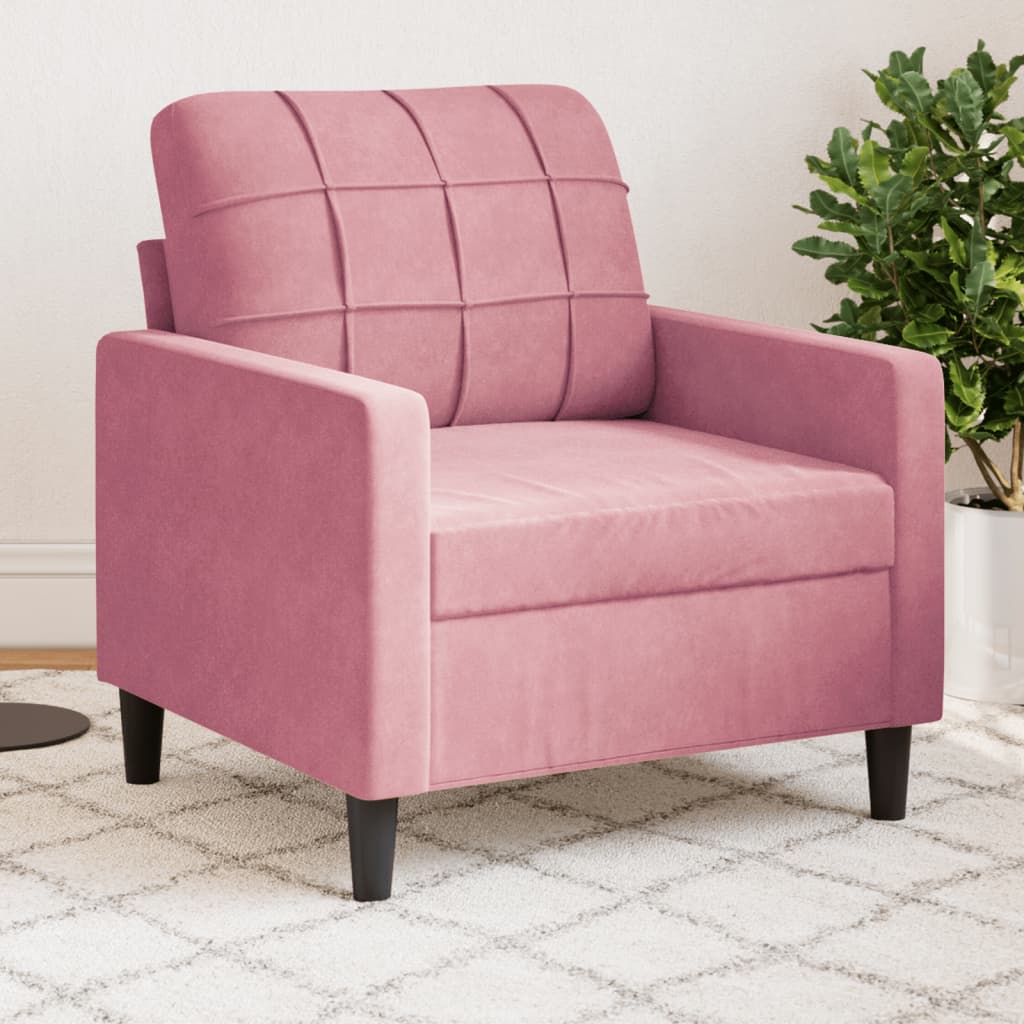 Fauteuil 60 cm fluweel roze is nu te koop bij PeponiXL, paradijselijk wonen!