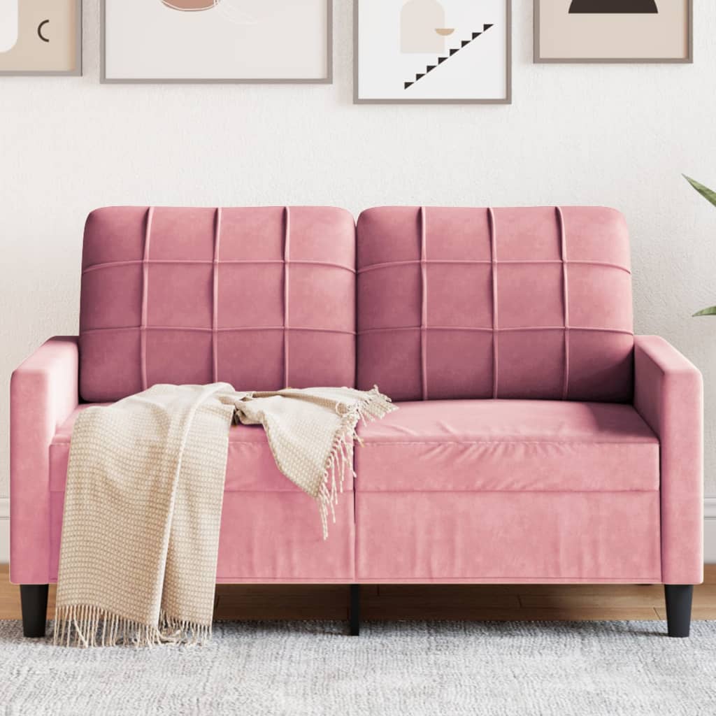 Tweezitsbank 120 cm fluweel roze is nu te koop bij PeponiXL, paradijselijk wonen!