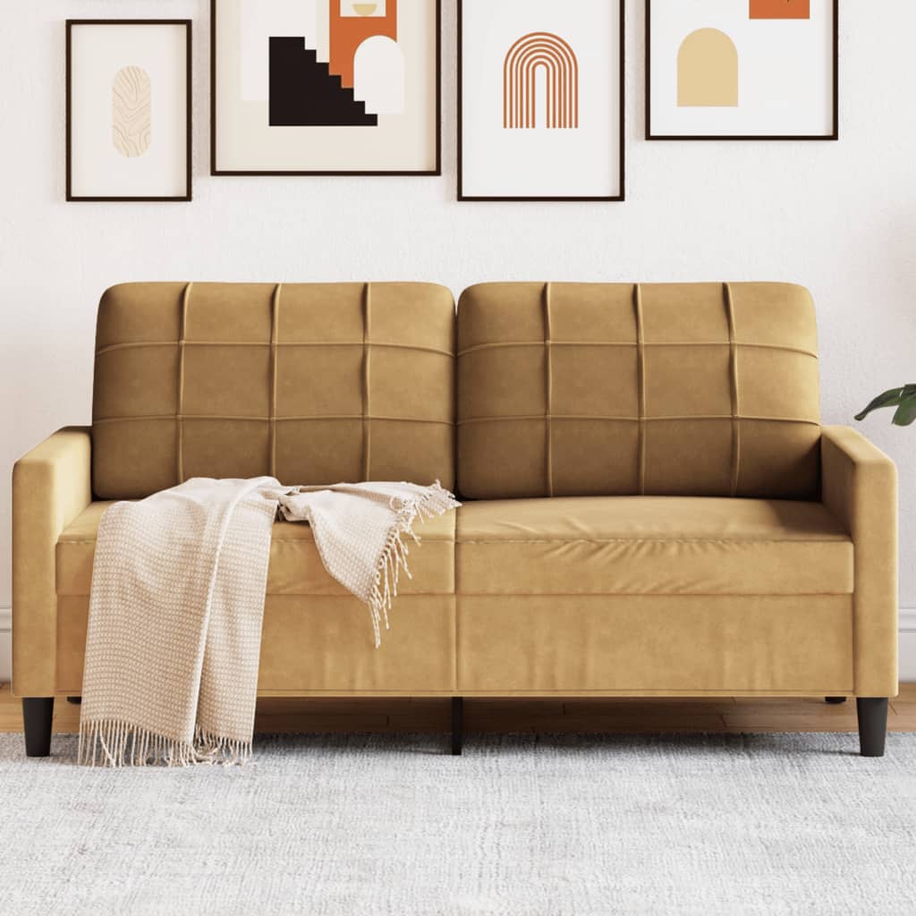 Tweezitsbank 140 cm stof bruin is nu te koop bij PeponiXL, paradijselijk wonen!